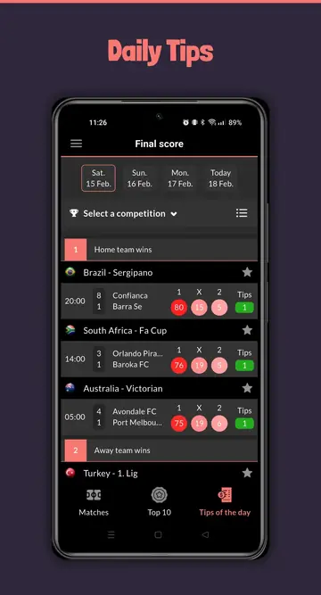 Screenshot 2 of the BetKick app