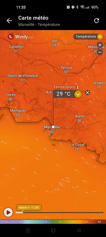 Capture d’écran 2 de l’application Météo Sauzana