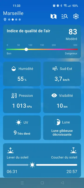 Capture d’écran 3 de l’application Météo Sauzana